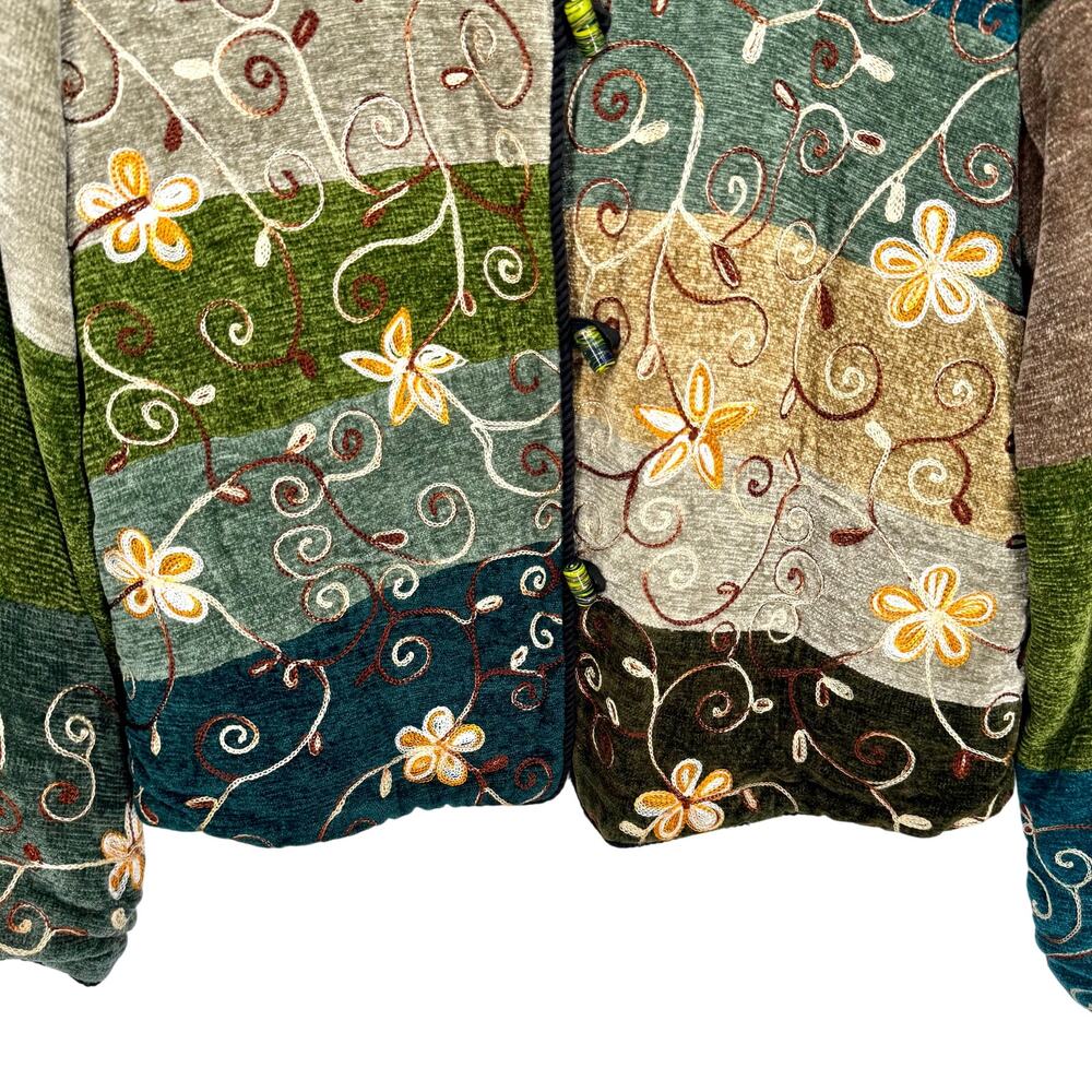 Alex Kim Sz Large Wearable Art Unique Patchwork Artsy Jacket Blouse Shirt Top - Picture 5 of 5